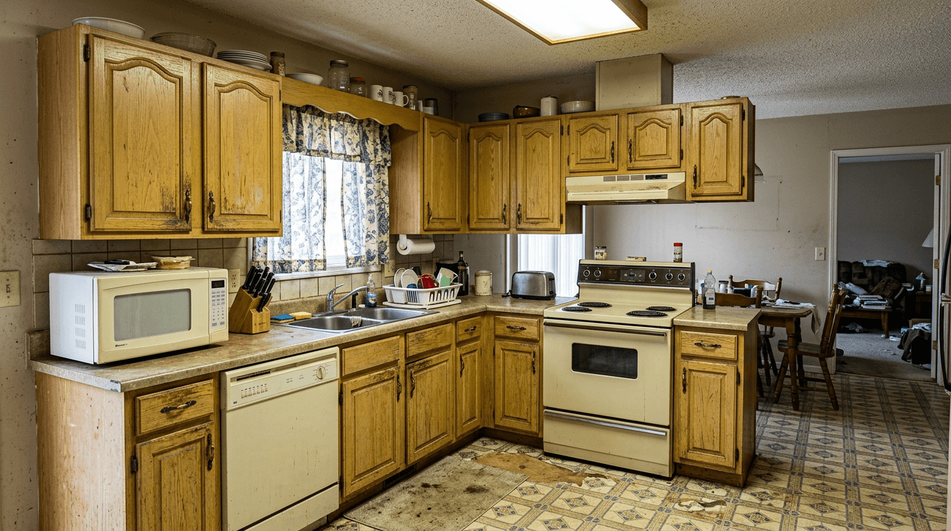 Before: Navy Shaker Kitchen — Rogers, AR